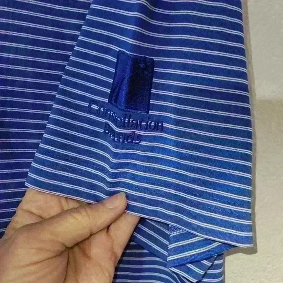Mens golf polo size large blue stripes - Picture 3 of 8
